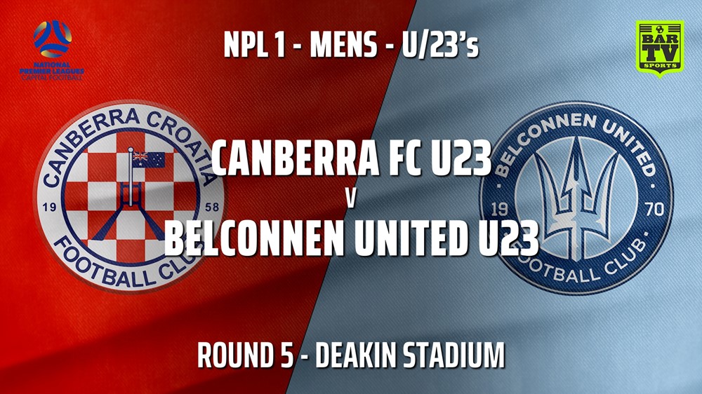 210509-NPL1 U23 Capital Round 5 - Canberra FC U23 v Belconnen United U23 Minigame Slate Image