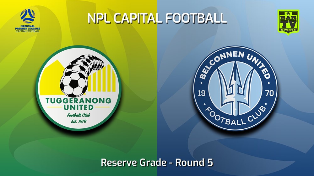 230507-NPL Women - Reserve Grade - Capital Football Round 5 - Tuggeranong United FC (women) v Belconnen United (women) Slate Image