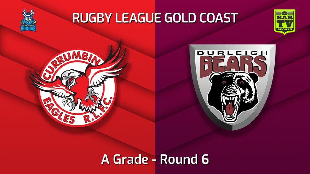 MINI GAME: Gold Coast Round 6 - A Grade - Currumbin Eagles v Burleigh Bears Slate Image