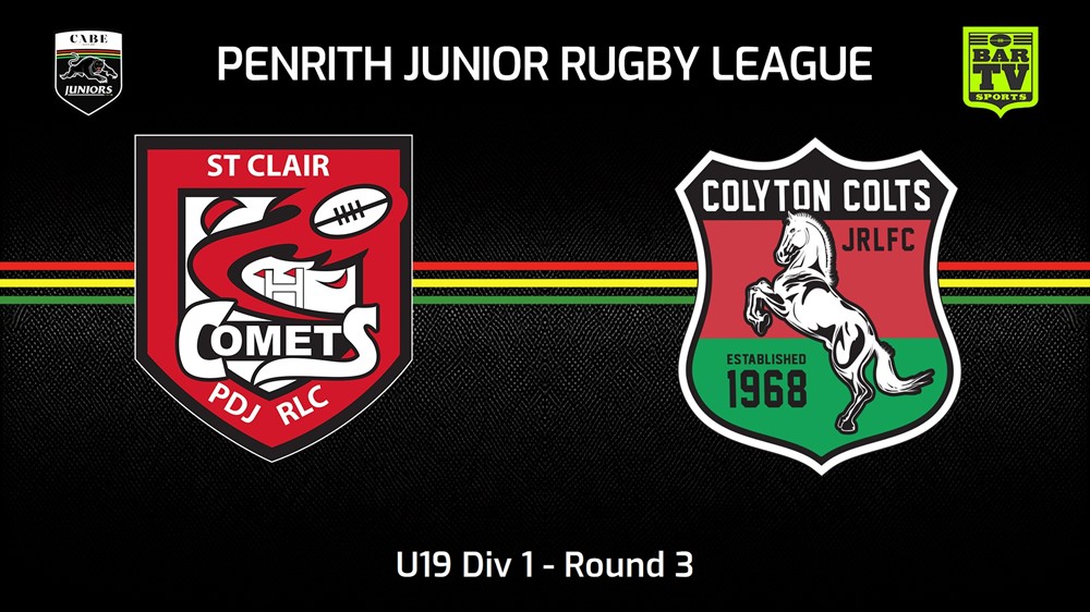 240428-video-Penrith & District Junior Rugby League Round 3 - U19 Div 1 - St Clair v Colyton Colts Slate Image