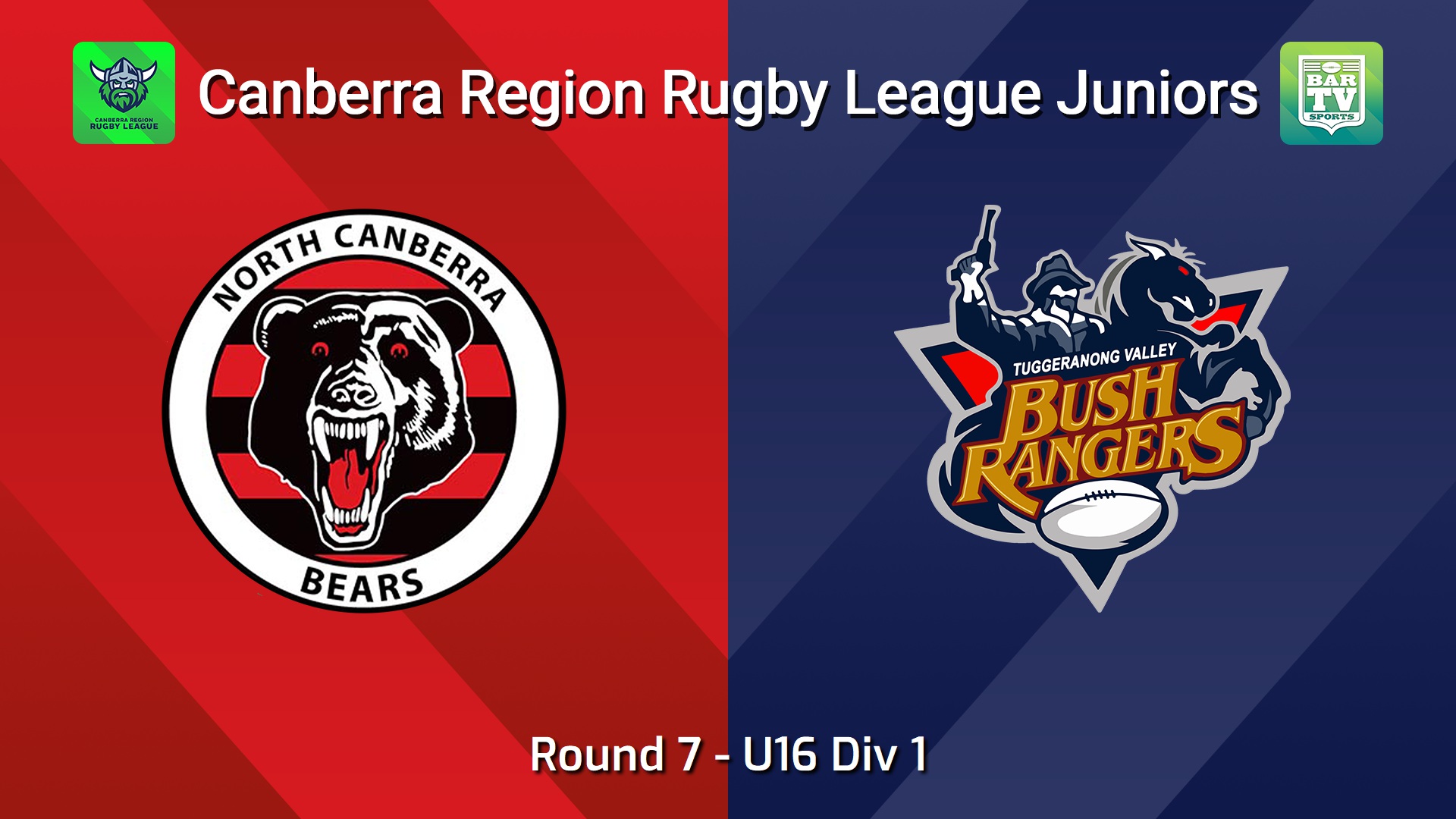 260619-video-Canberra Region Rugby League Juniors Round 7 - U16 Div 1 - North Canberra Bears v Tuggeranong Bushrangers Slate Image