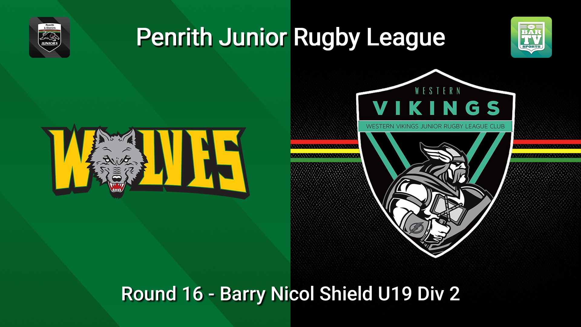 260816-video-Penrith & District Junior Rugby League Round 16 - Barry Nicol Shield U19 Div 2 - Windsor Wolves v Western Vikings Slate Image