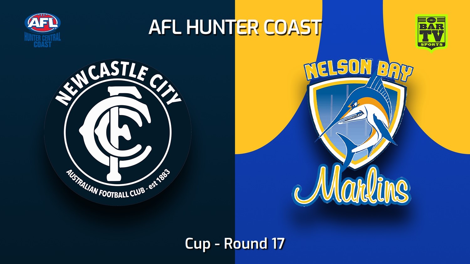 230812-AFL Hunter Central Coast Round 17 - Cup - Newcastle City  v Nelson Bay Marlins Minigame Slate Image