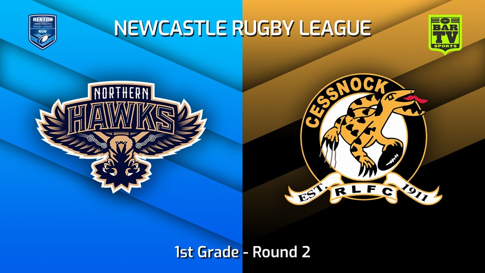 230402-Newcastle RL Round 2 - 1st Grade - Northern Hawks v Cessnock Goannas Slate Image