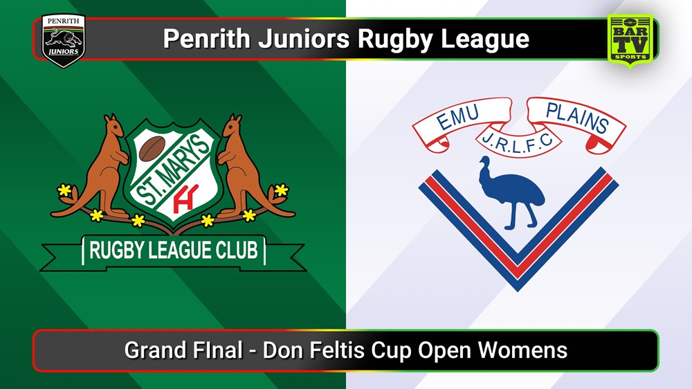 250907-video-Penrith & District Junior Rugby League Grand FInal - Don Feltis Cup Open Womens - St Marys v Emu Plains Slate Image