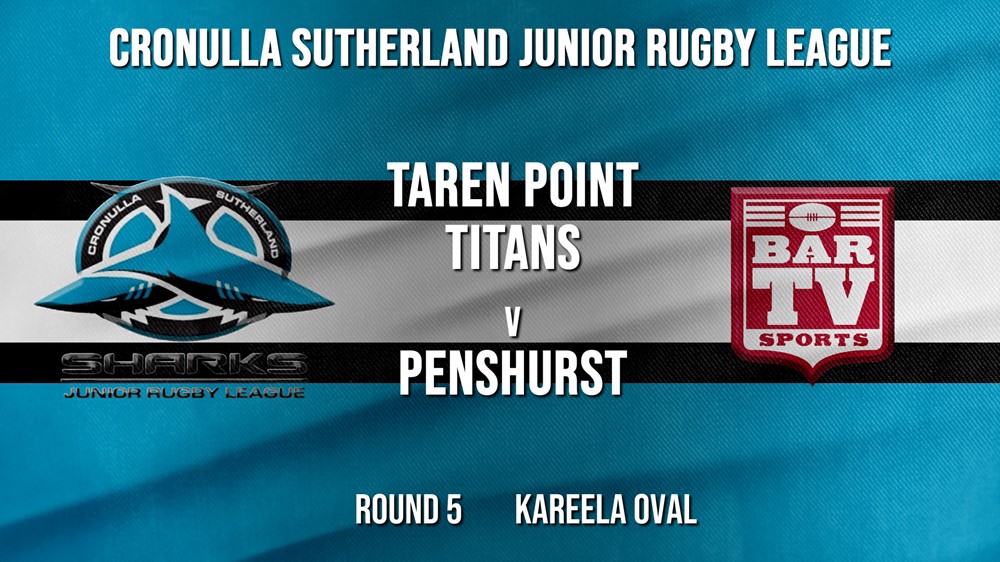 Cronulla JRL Round 5 - U/15 - Taren Point Titans v Penshurst RSL Minigame Slate Image