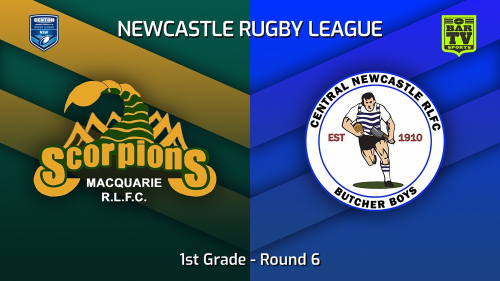 230429-Newcastle RL Round 6 - 1st Grade - Macquarie Scorpions v Central Newcastle Butcher Boys Minigame Slate Image