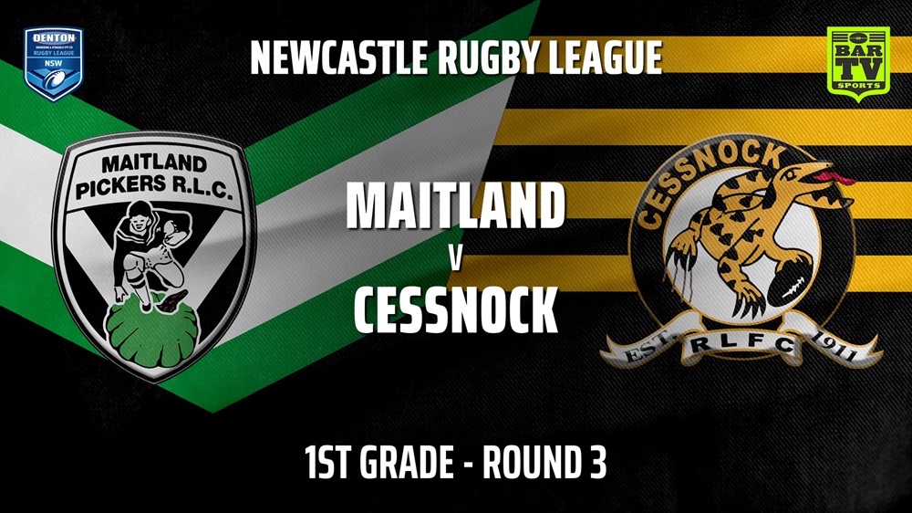 Newcastle Rugby League Round 3 - 1st Grade - Maitland Pickers v Cessnock Goannas Slate Image