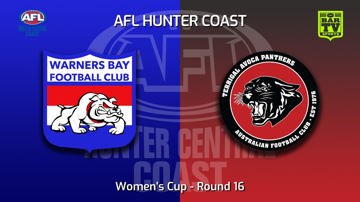 MINI GAME: AFL Hunter Central Coast Round 16 - Women's Cup - Warners Bay Bulldogs v Terrigal Avoca Panthers Slate Image