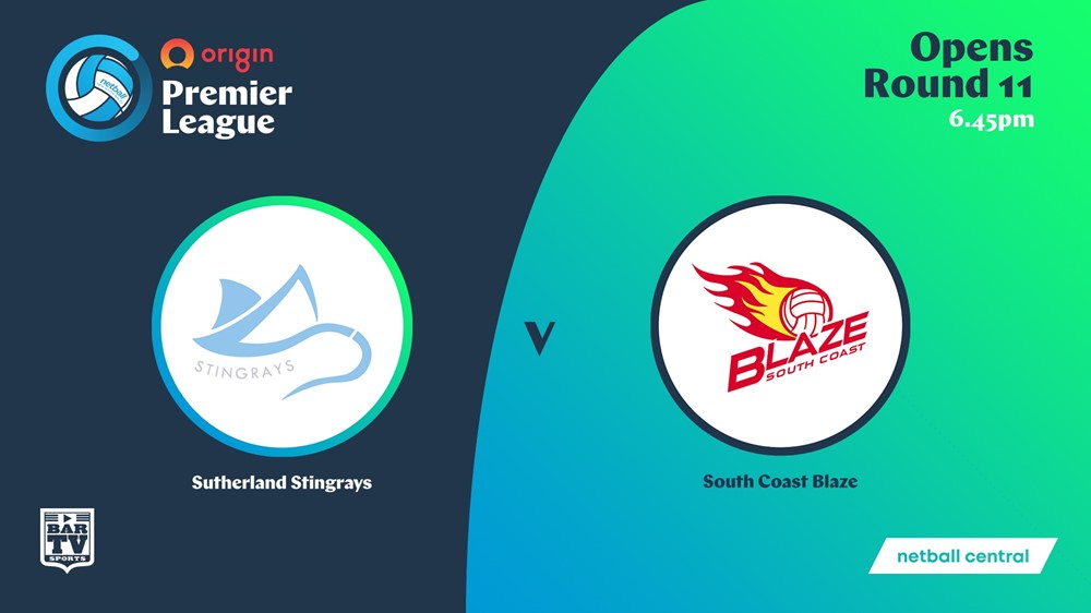 NSW Prem League Round 11 - Opens - Sutherland Stingrays v South Coast Blaze Minigame Slate Image