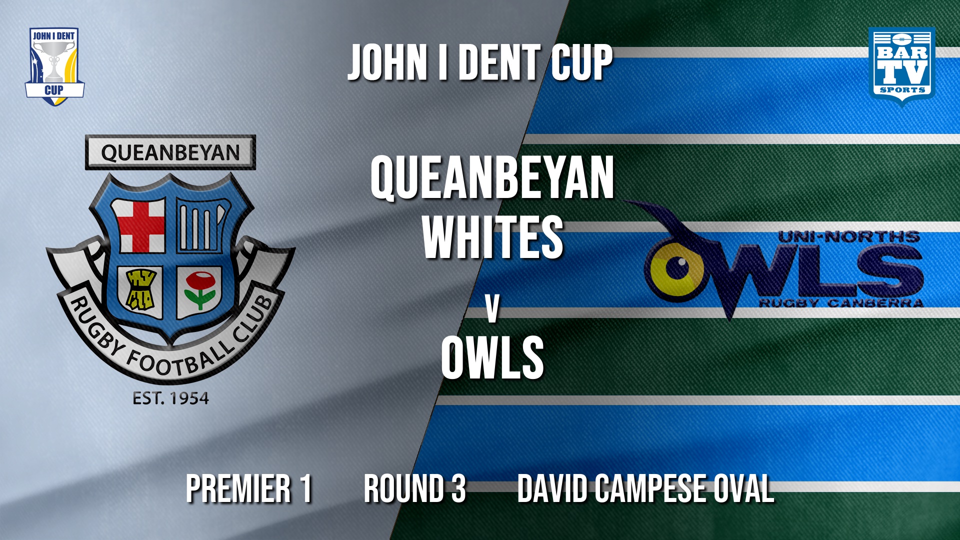 John I Dent Round 3 - Premier 1 - Queanbeyan Whites v UNI-Norths Slate Image