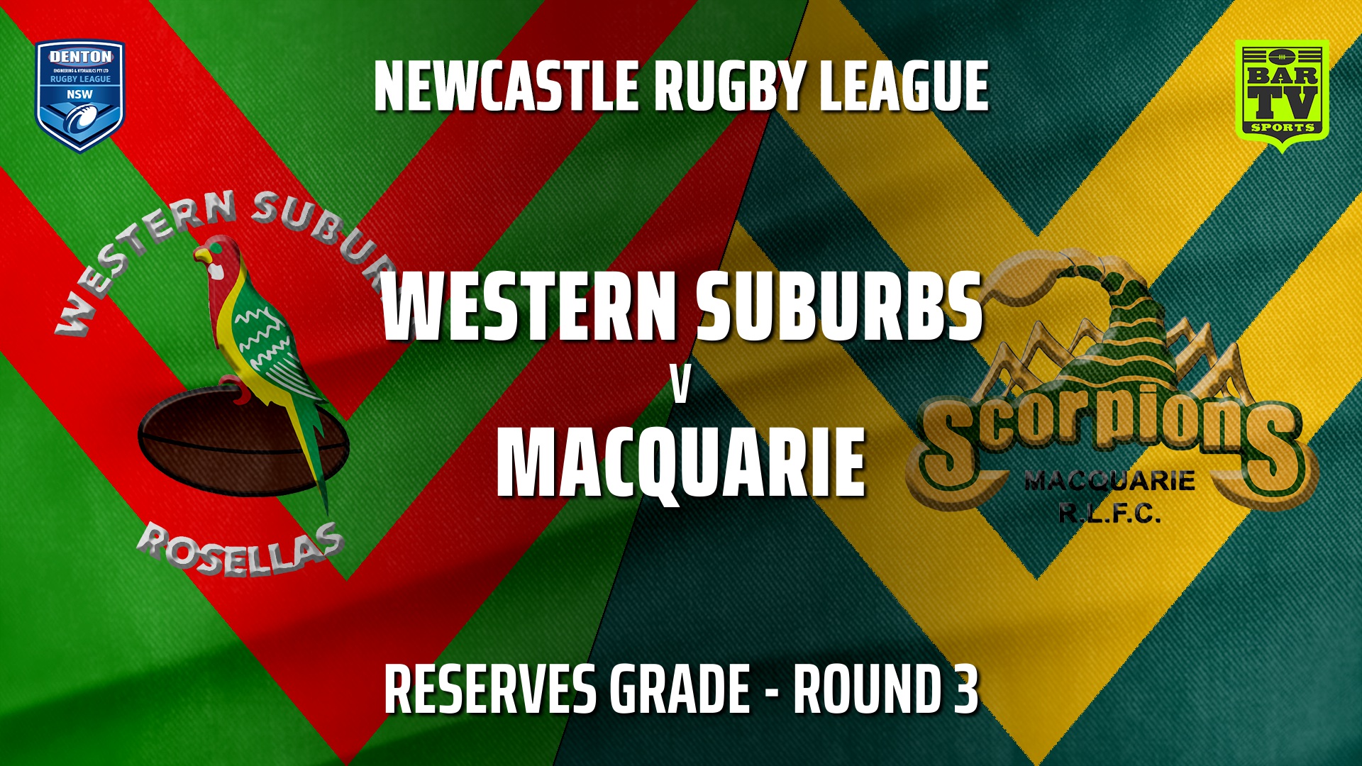 Newcastle Rugby League Round 3 - Reserves Grade - Western Suburbs Rosellas v Macquarie Scorpions Slate Image