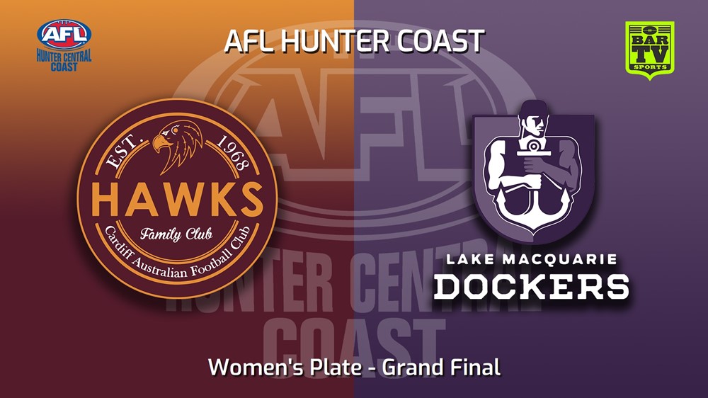 220917-AFL Hunter Central Coast Grand Final - Women's Plate - Cardiff Hawks v Lake Macquarie Dockers Slate Image
