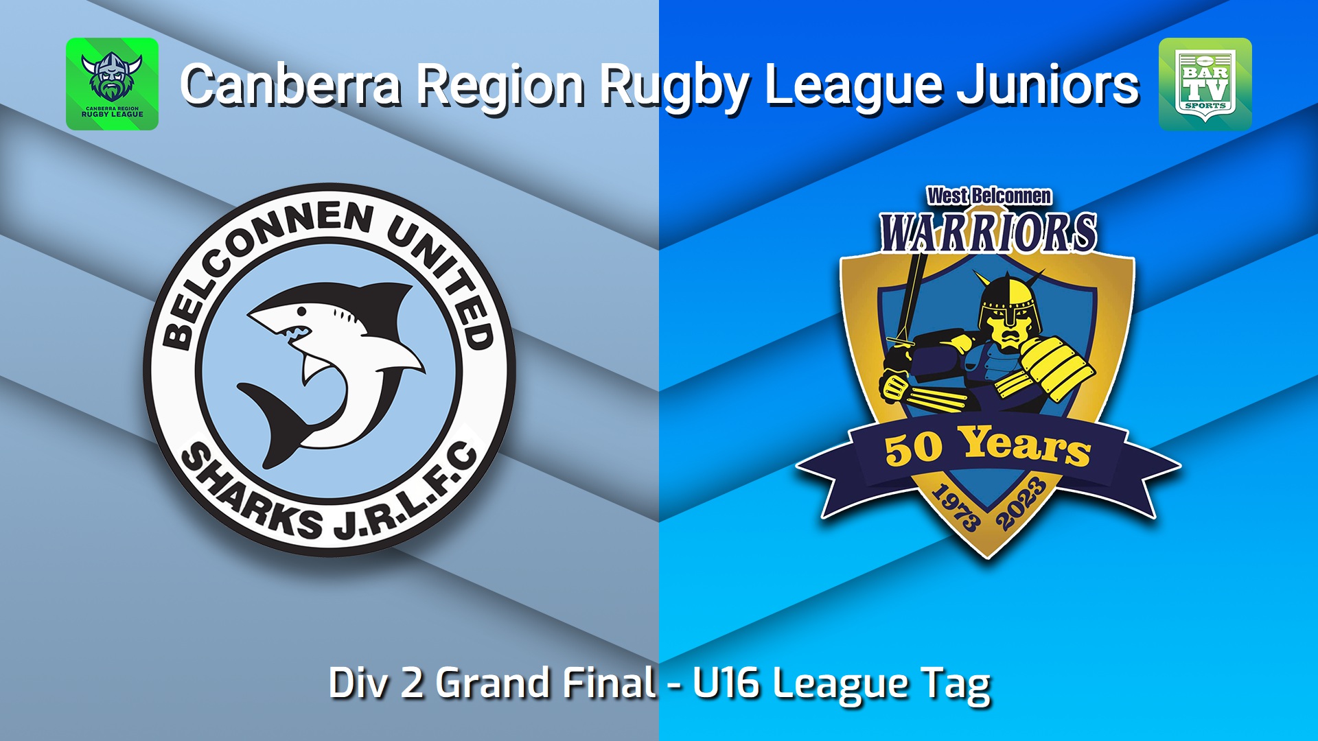 260912-video-Canberra Region Rugby League Juniors Div 2 Grand Final - U16 League Tag - Belconnen United Sharks Juniors v West Belconnen Warriors Juniors Slate Image