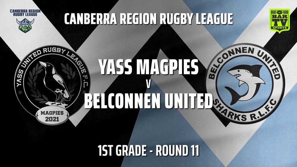 210710-Canberra Round 11 - 1st Grade - Yass Magpies v Belconnen United Sharks Slate Image