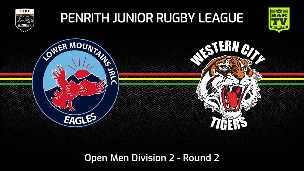 240414-Penrith & District Junior Rugby League Round 2 - Open Men Division 2 - Lower Mountains v Western City Tigers Slate Image