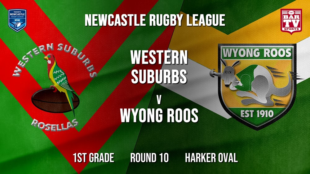 Newcastle Rugby League Round 10 - 1st Grade - Western Suburbs Rosellas v Wyong Roos Slate Image