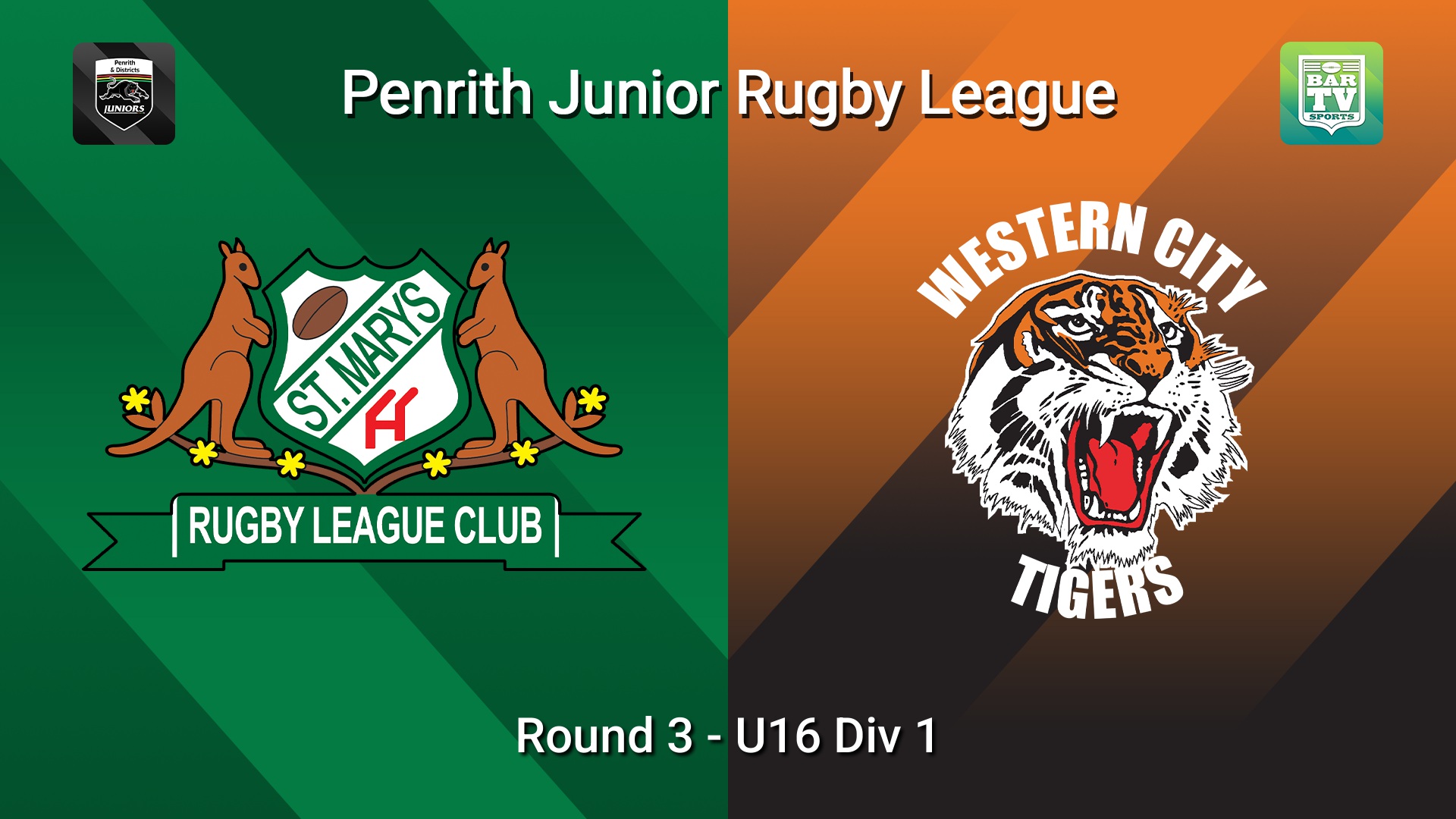 260509-video-Penrith & District Junior Rugby League Round 3 - U16 Div 1 - St Marys v Western City Tigers Slate Image