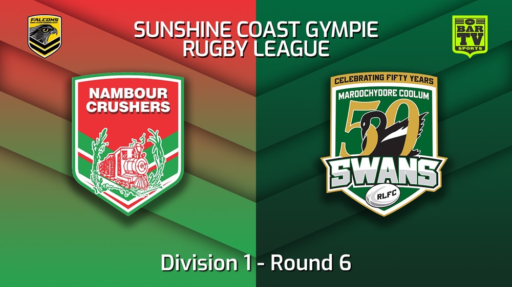 MINI GAME: Sunshine Coast RL Round 6 - Division 1 - Nambour Crushers v Maroochydore Swans Slate Image