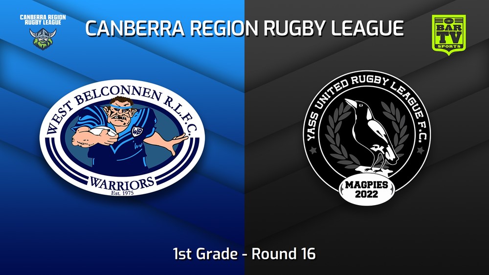 230813-Canberra Round 16 - 1st Grade - West Belconnen Warriors v Yass Magpies Slate Image
