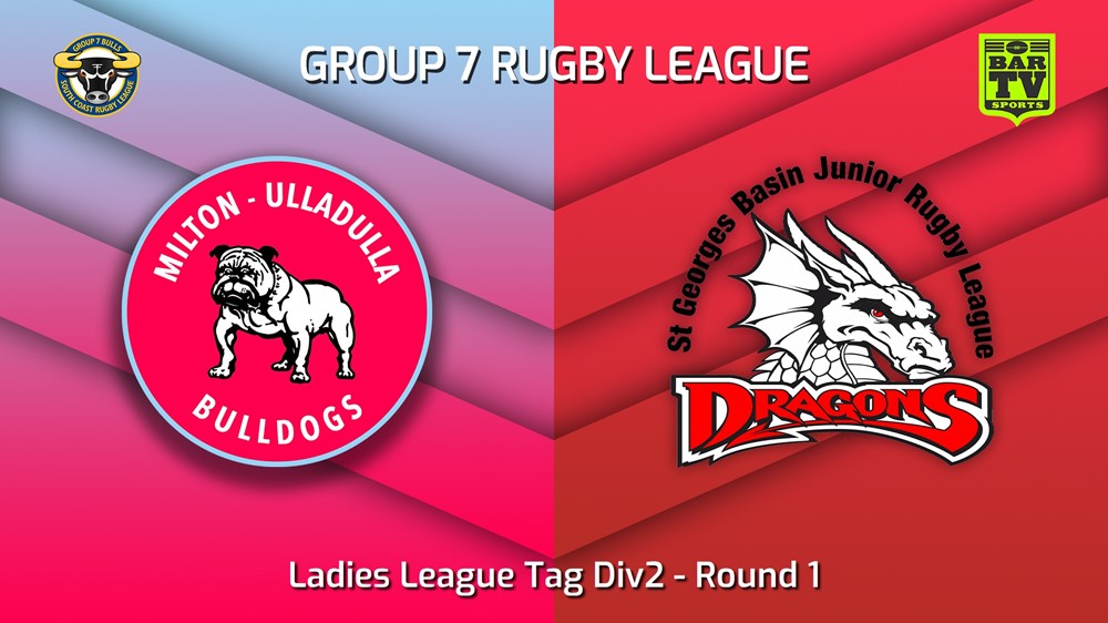 230326-South Coast Round 1 - Ladies League Tag Div2 - Milton-Ulladulla Bulldogs v St Georges Basin Dragons Slate Image