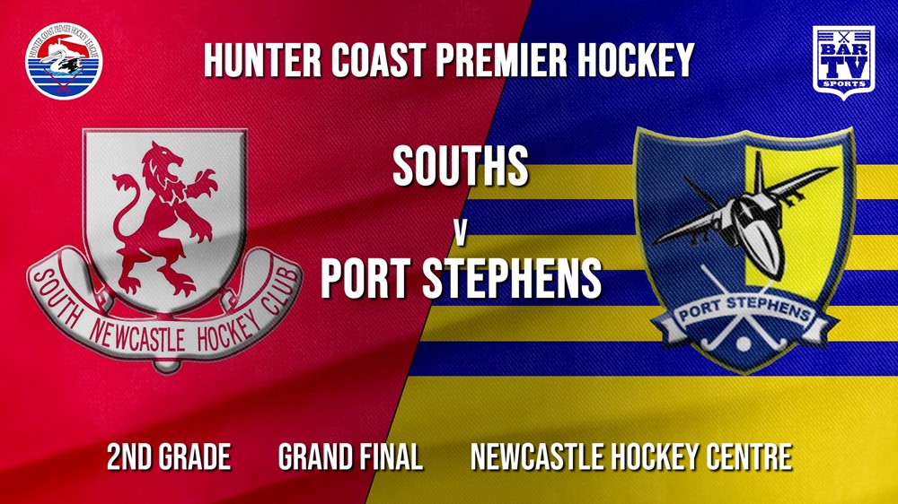 MINI GAME: Hunter Coast Premier Hockey Grand Final - 2nd Grade - South Newcastle v Port Stephens Hornets Slate Image