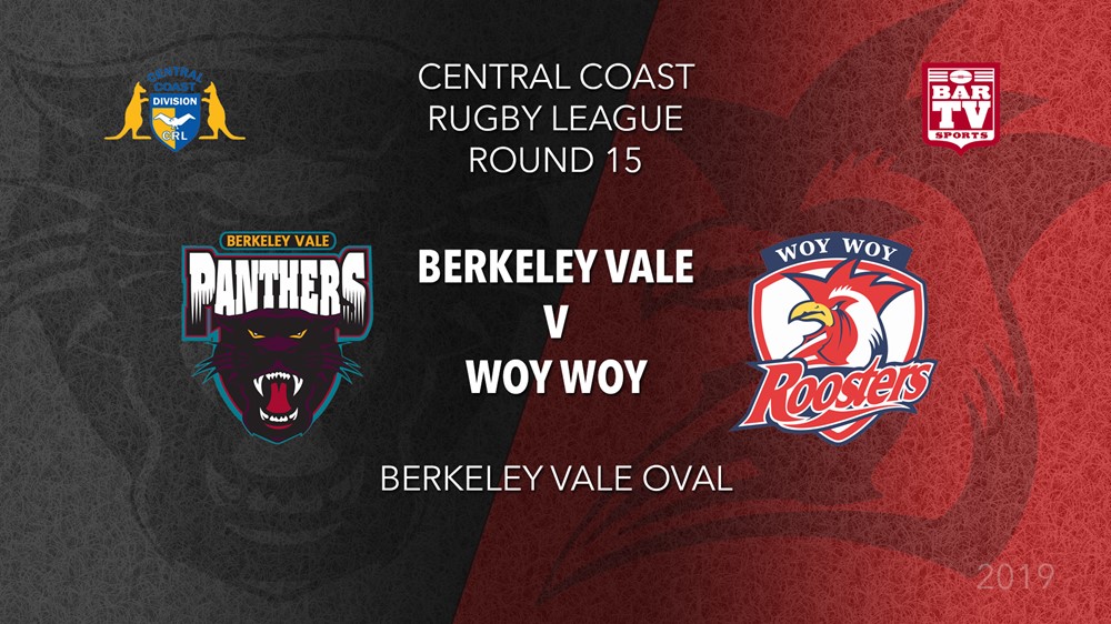 CCRL Round 15 - 1st Grade - Berkeley Vale Panthers v Woy Woy Roosters Slate Image