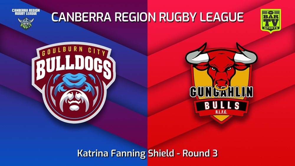 230805-Canberra Round 3 - Katrina Fanning Shield - Goulburn City Bulldogs v Gungahlin Bulls Minigame Slate Image