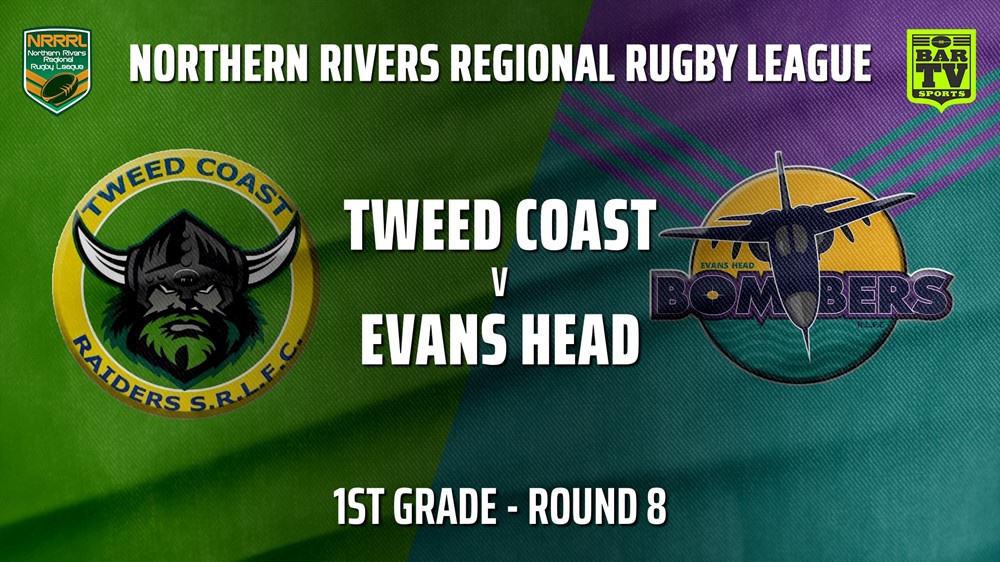 210627-Northern Rivers Round 8 - 1st Grade - Tweed Coast Raiders v Evans Head Bombers Slate Image