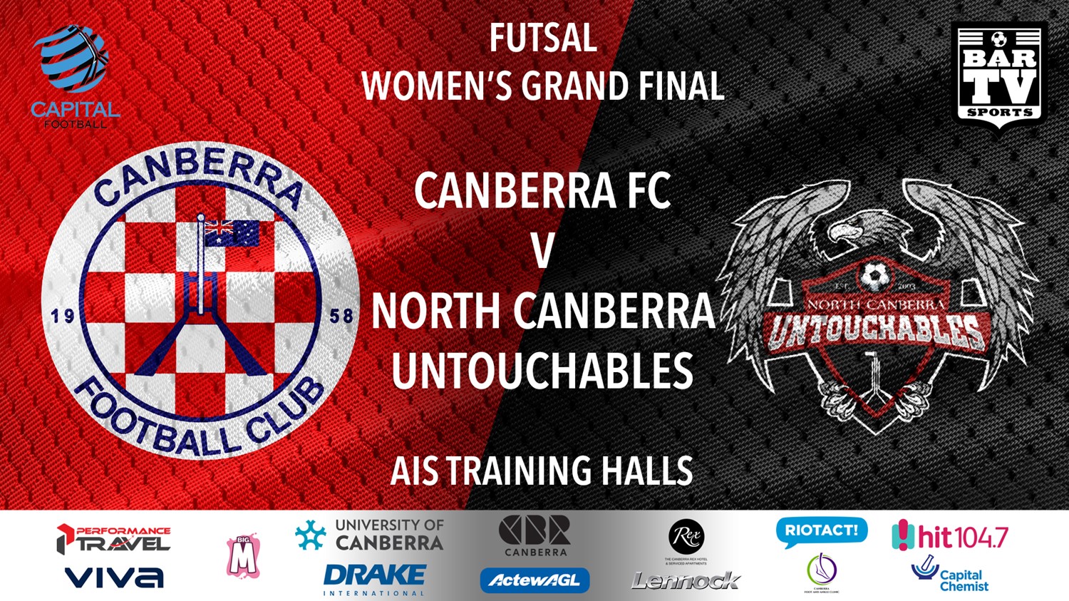 Capital Football Futsal Women's Grand Final - Canberra FC v North Canberra Untouchables Slate Image