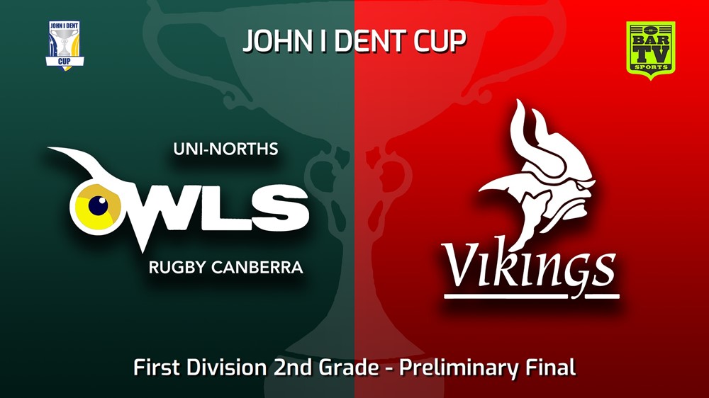 220903-John I Dent (ACT) Preliminary Final - First Division 2nd Grade - UNI-Norths v Tuggeranong Vikings Slate Image
