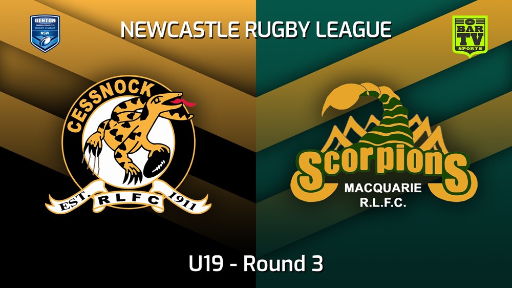 220409-Newcastle Round 3 - U19 - Cessnock Goannas v Macquarie Scorpions Slate Image