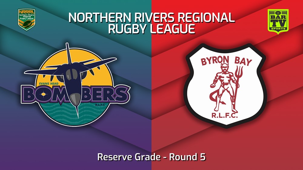 230514-Northern Rivers Round 5 - Reserve Grade - Evans Head Bombers v Byron Bay Red Devils Slate Image