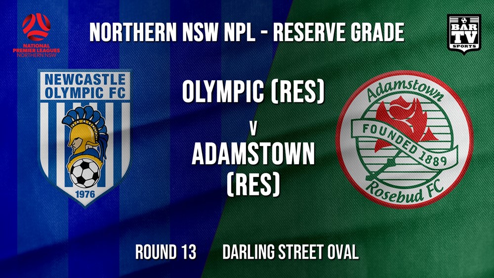NPL NNSW RES Round 13 - Newcastle Olympic (Res) v Adamstown Rosebud FC (Res) Slate Image