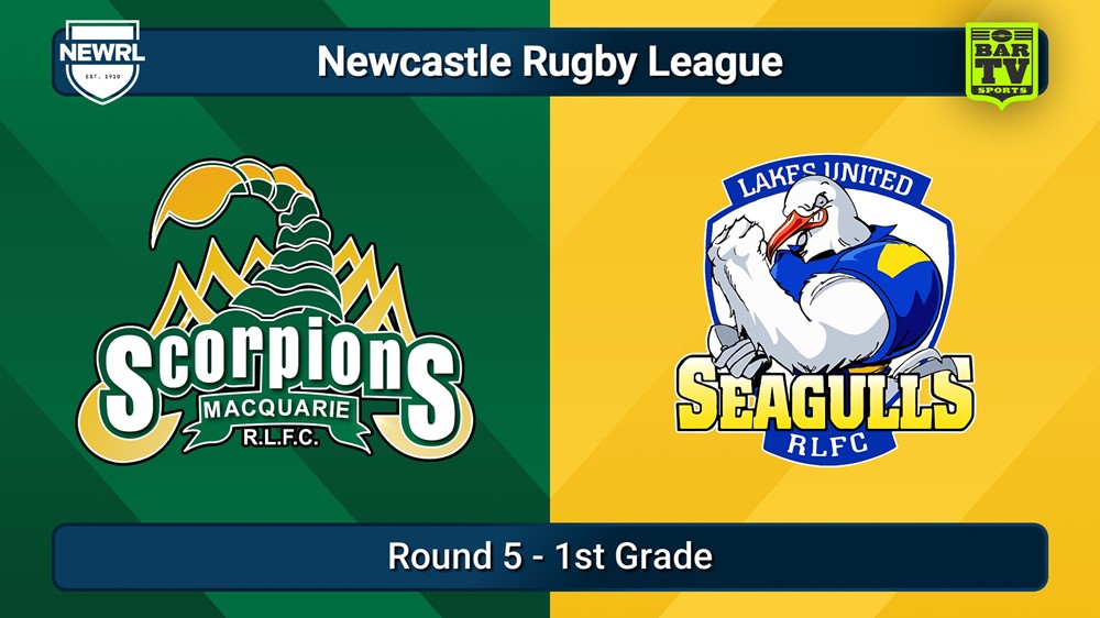 250510-video-Newcastle RL Round 5 - 1st Grade - Macquarie Scorpions v Lakes United Seagulls Slate Image