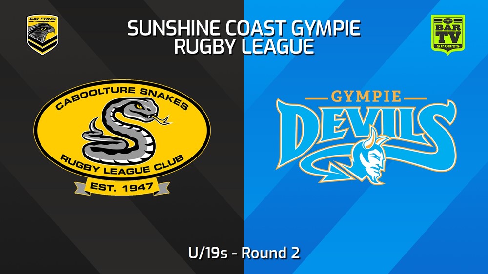 240414-Sunshine Coast RL Round 2 - U/19s - Caboolture Snakes v Gympie Devils Minigame Slate Image