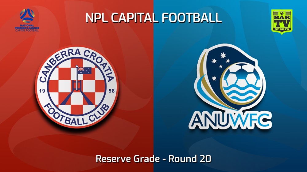 230823-NPL Women - Reserve Grade - Capital Football Round 20 - Canberra Croatia FC (women) v ANU WFC Slate Image