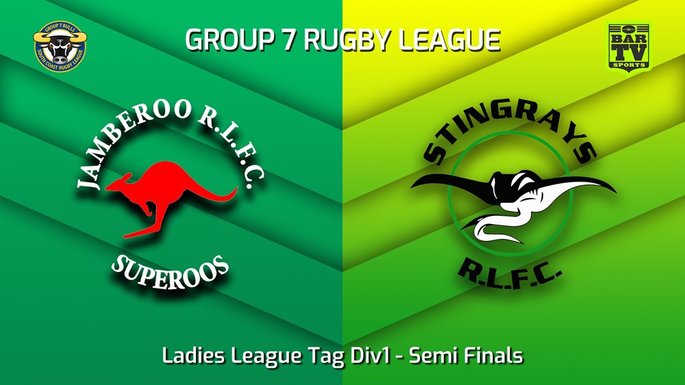 230902-South Coast Semi Finals - Ladies League Tag Div1 - Jamberoo Superoos v Stingrays of Shellharbour Minigame Slate Image