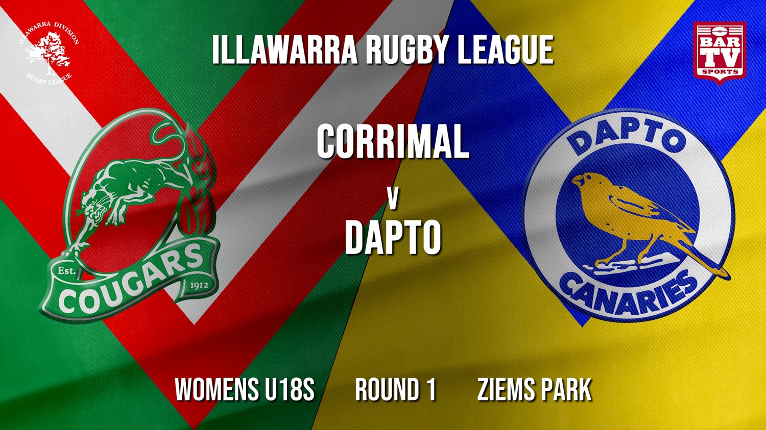 IRL Round 1 - Womens U18s - Corrimal Cougars v Dapto Canaries Minigame Slate Image