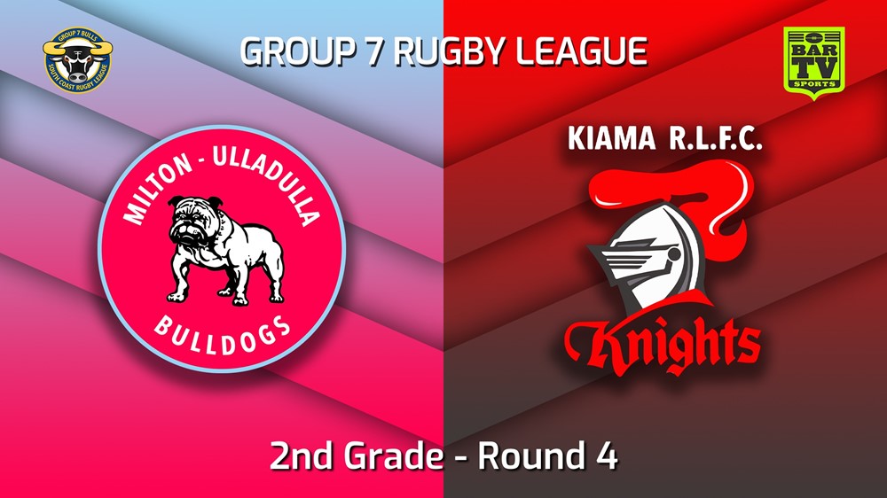 220507-South Coast Round 4 - 2nd Grade - Milton-Ulladulla Bulldogs v Kiama Knights Slate Image