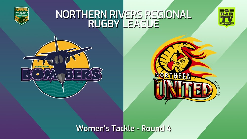 240428-video-Northern Rivers Round 4 - Women's Tackle - Evans Head Bombers v Northern United Slate Image