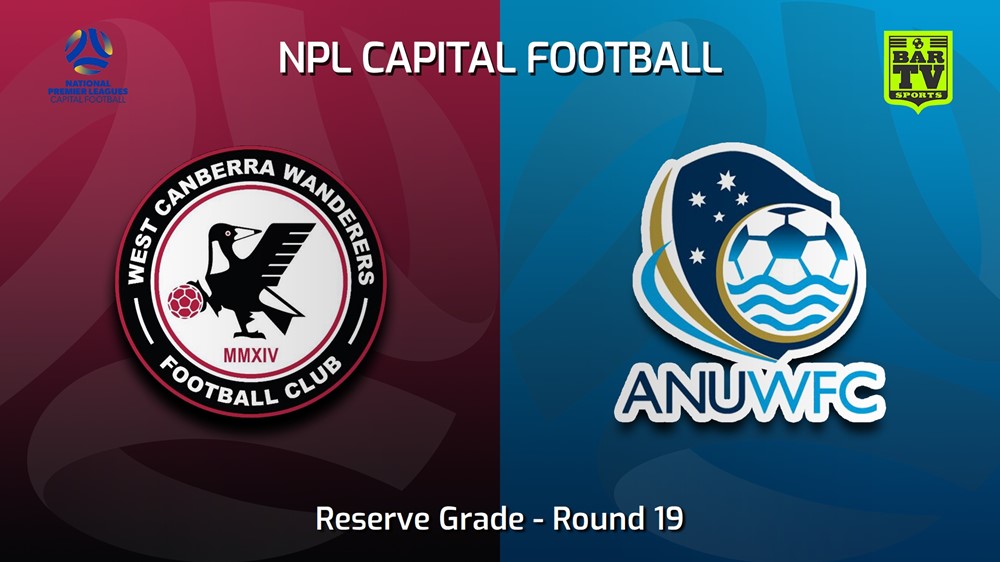 230820-NPL Women - Reserve Grade - Capital Football Round 19 - West Canberra Wanderers FC (women) v ANU WFC Slate Image
