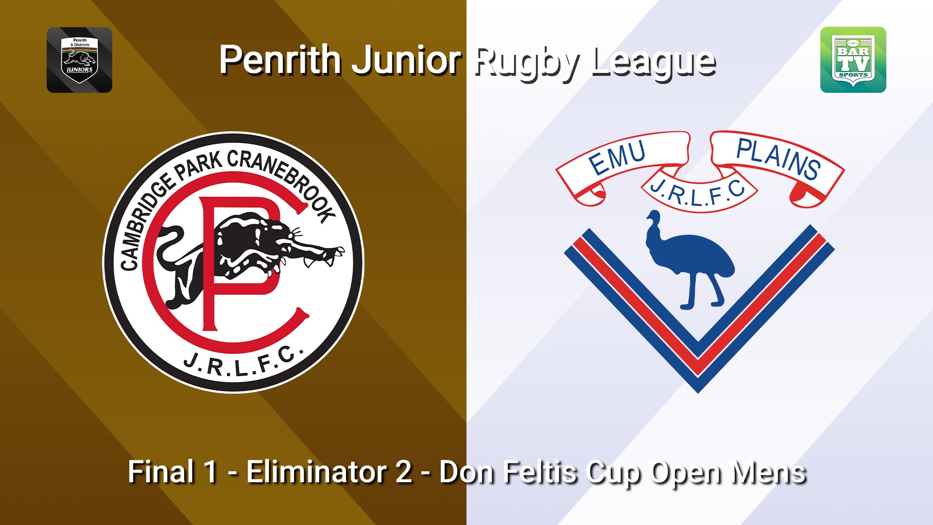 260823-video-Penrith & District Junior Rugby League Final 1 - Eliminator 2 - Don Feltis Cup Open Mens - Cambridge Park v Emu Plains Slate Image