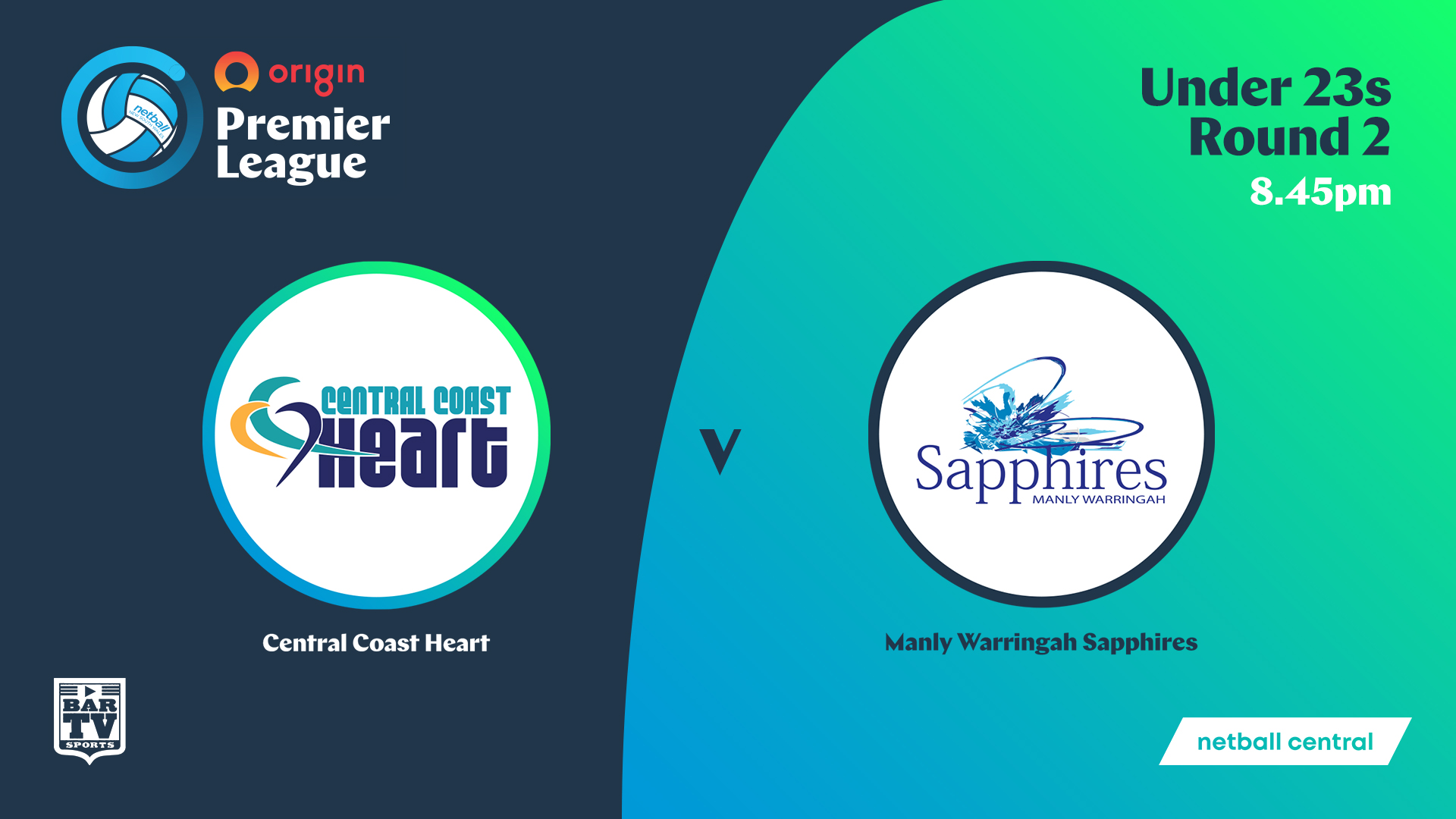 NSW Prem League Round 2 Showcourt - U23s - Central Coast Heart v Manly Warringah Sapphires Slate Image