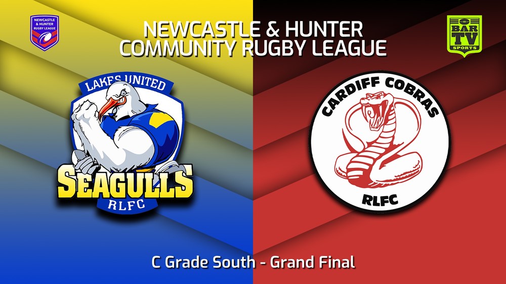 230909-NHRL Grand Final - C Grade South - Lakes United Seagulls v Cardiff Cobras Minigame Slate Image