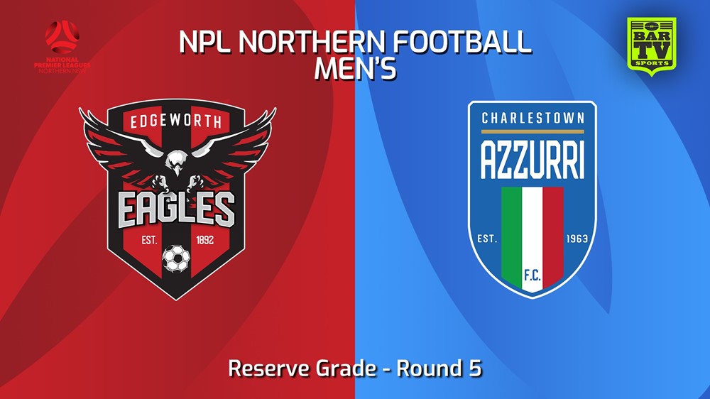 240323-NNSW NPLM Res Round 5 - Edgeworth Eagles Res v Charlestown Azzurri FC Res Slate Image
