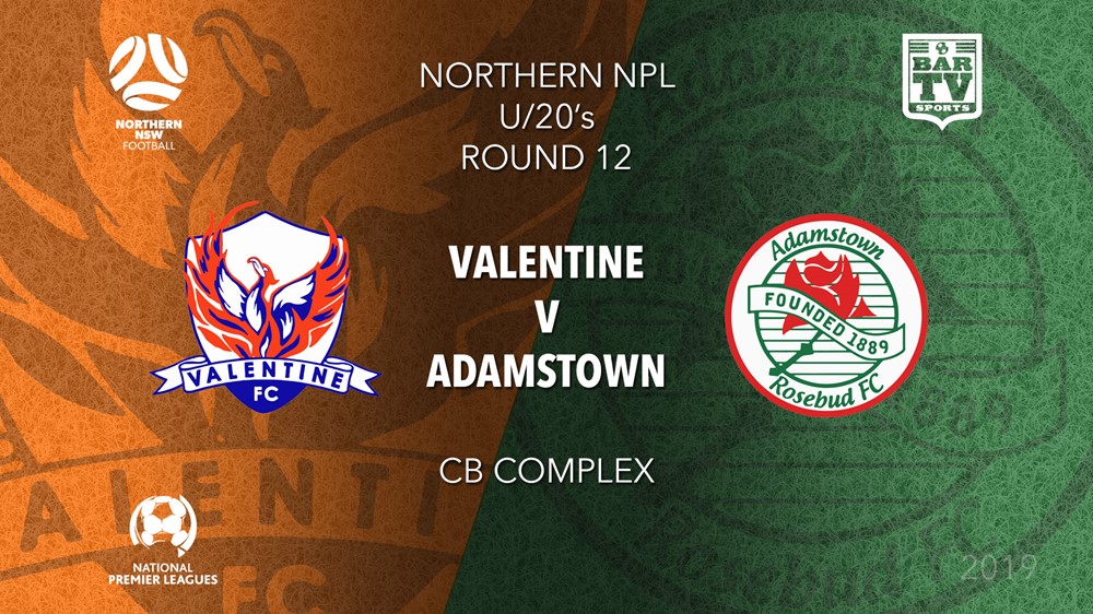 NPL Youth - Northern NSW Round 12 - Valentine Phoenix FC U20 v Adamstown Rosebud FC U20 Slate Image