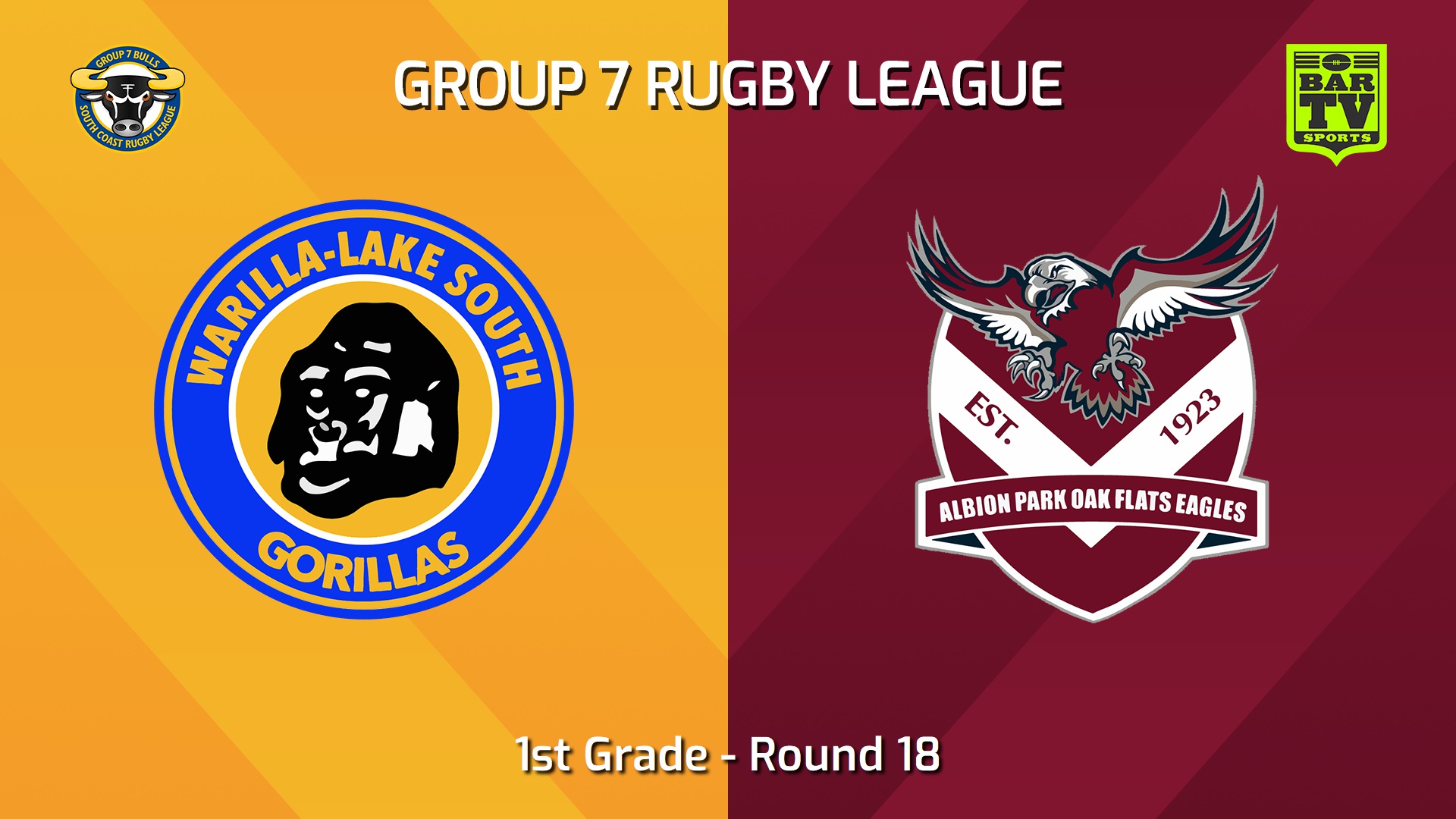 240818-video-South Coast Round 18 - 1st Grade - Warilla-Lake South Gorillas v Albion Park Oak Flats Eagles Slate Image