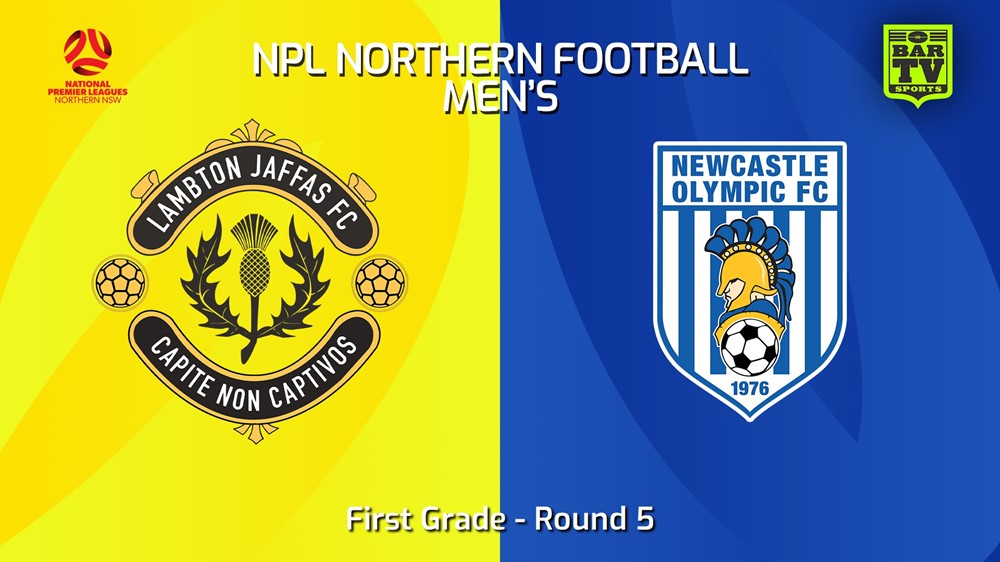 240323-NNSW NPLM Round 5 - Lambton Jaffas FC v Newcastle Olympic Slate Image