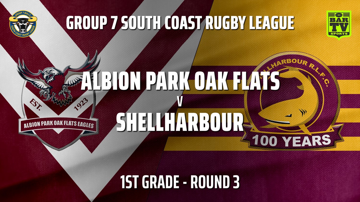 210502-Group 7 RL Round 3 - 1st Grade - Albion Park Oak Flats v Shellharbour Sharks Slate Image